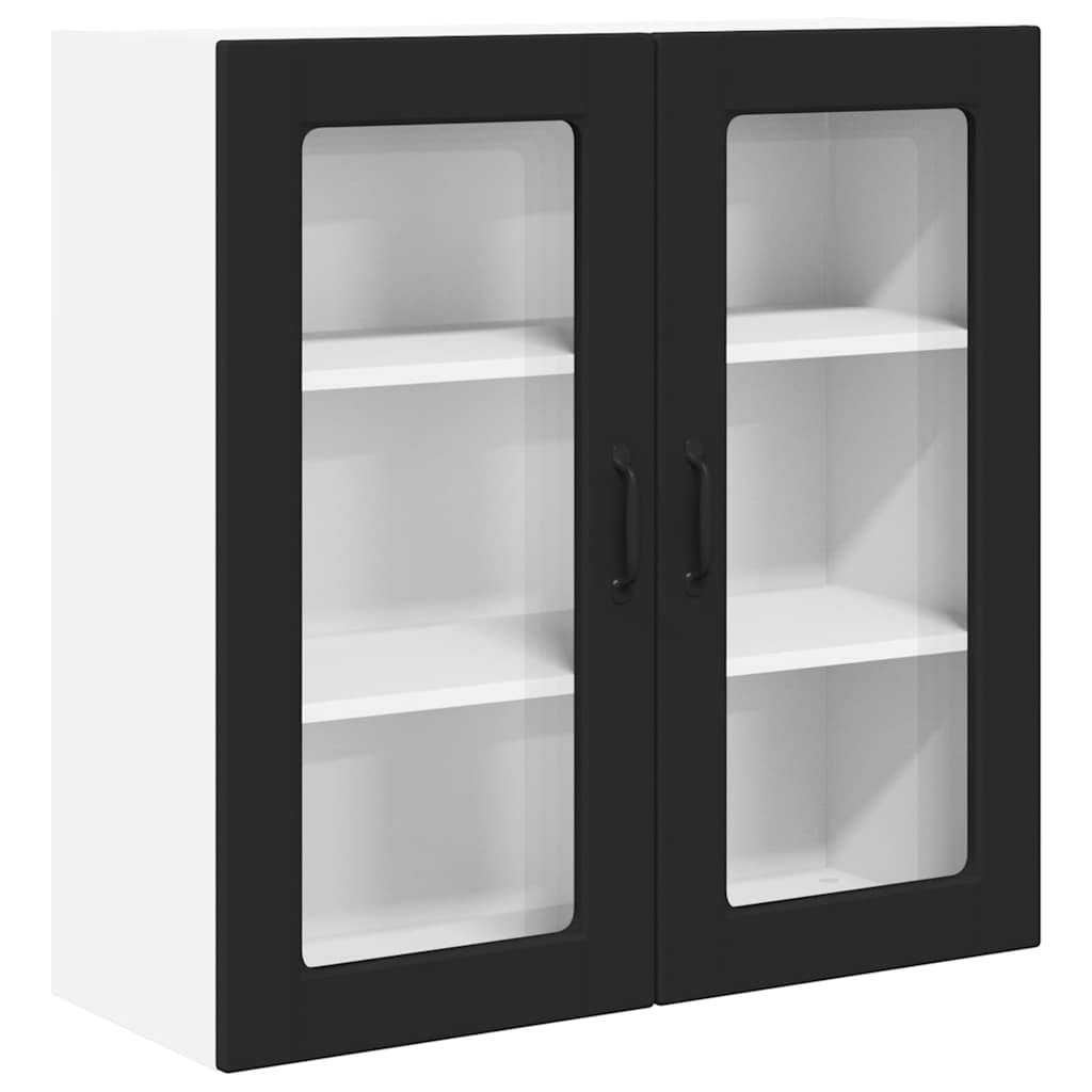 Keukenkast aan de muur Zwart 80 x 31 x 80 cm Bewerkt hout