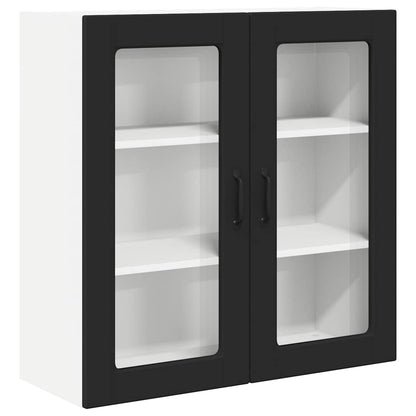 Keukenkast aan de muur Zwart 80 x 31 x 80 cm Bewerkt hout