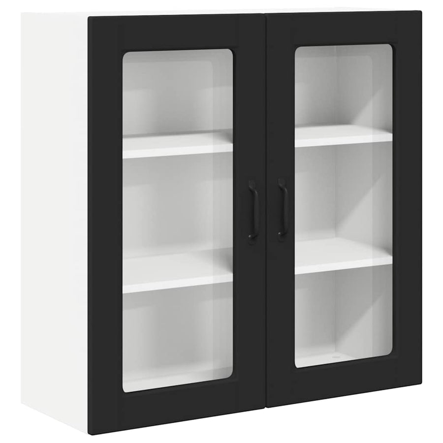 Keukenkast aan de muur Zwart 80 x 31 x 80 cm Bewerkt hout