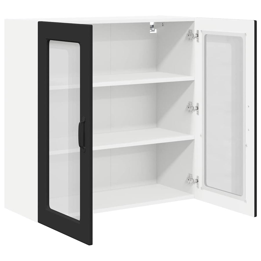 Keukenkast aan de muur Zwart 80 x 31 x 80 cm Bewerkt hout