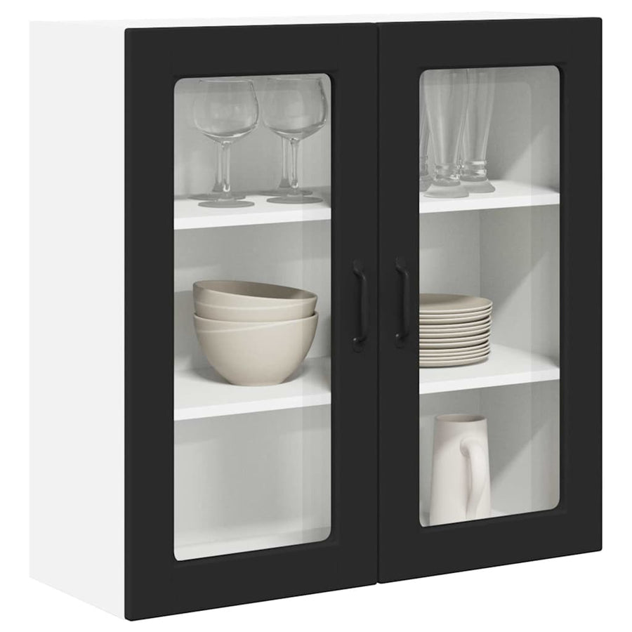 Keukenkast aan de muur Zwart 80 x 31 x 80 cm Bewerkt hout