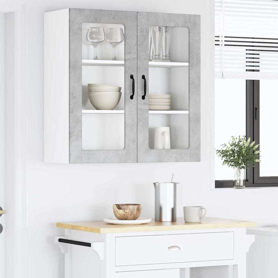 Keukenkast aan de muur Beton Grijs 80 x 31 x 80 cm Bewerkt hout