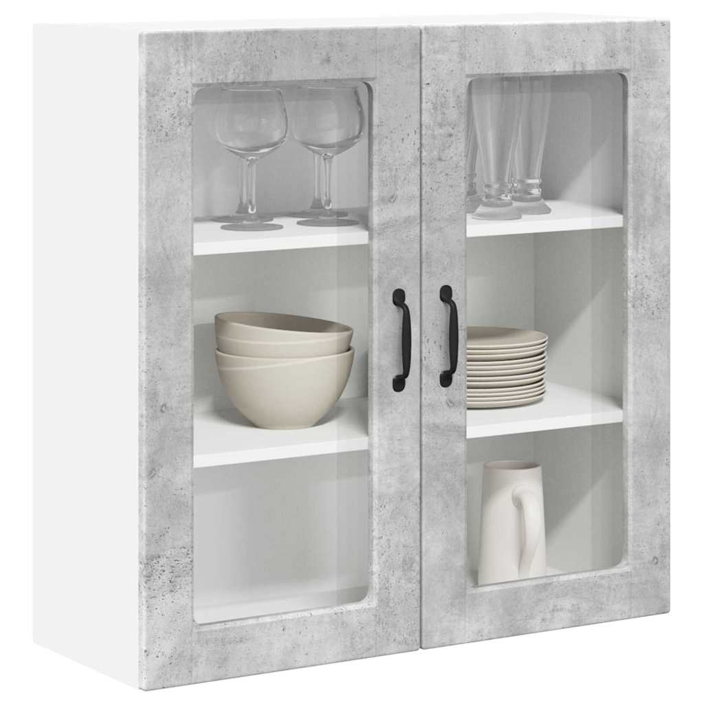 Keukenkast aan de muur Beton Grijs 80 x 31 x 80 cm Bewerkt hout