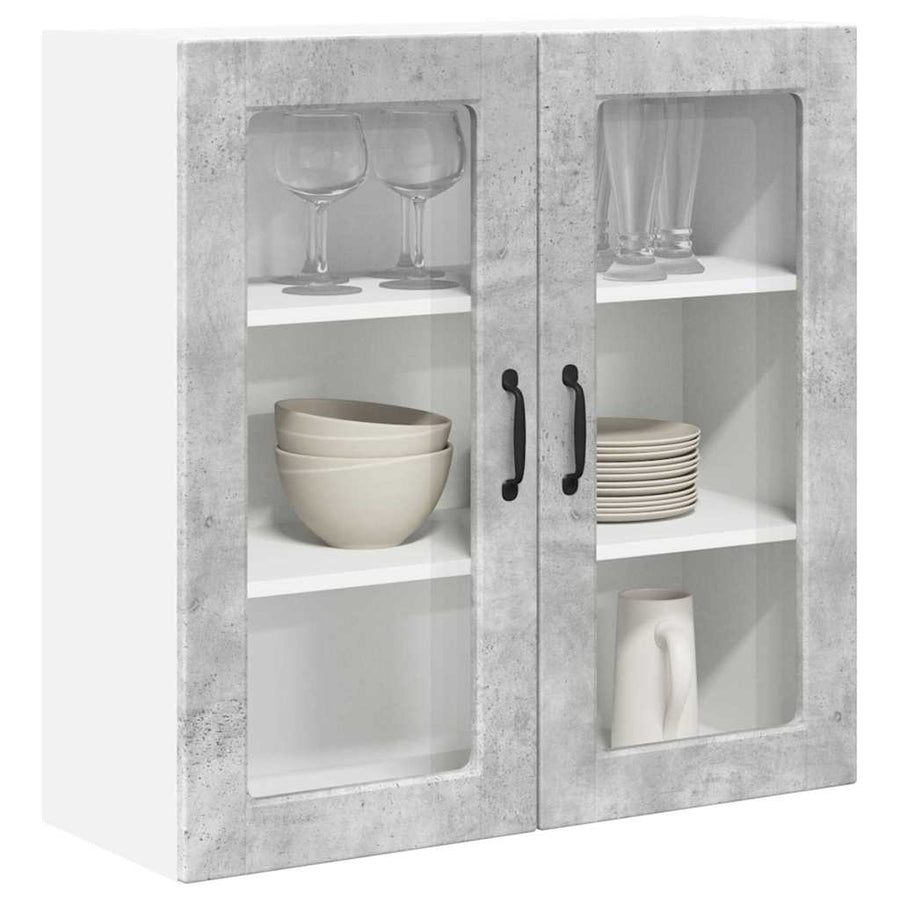 Keukenkast aan de muur Beton Grijs 80 x 31 x 80 cm Bewerkt hout