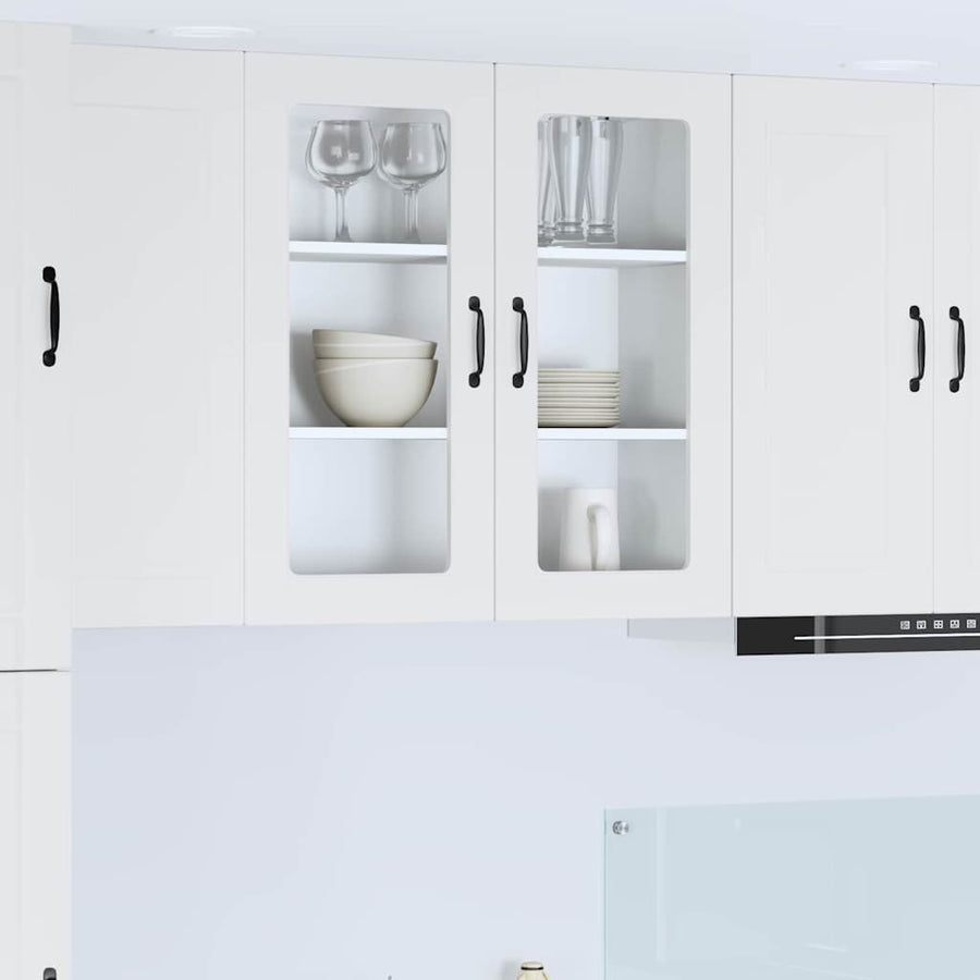 Keukenkast aan de muur met plank Hoogglans wit 80 x 31 x 80 cm