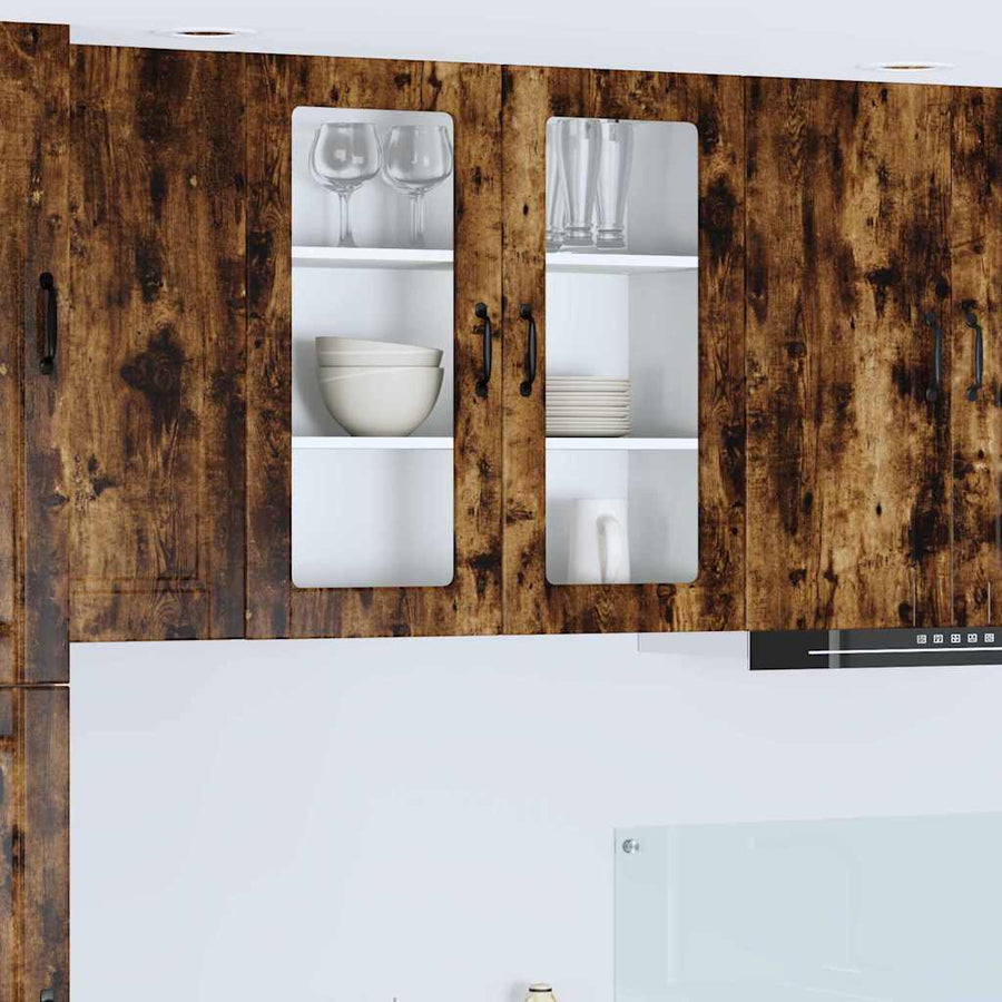 Keukenkast aan de muur met plank Gerookt eiken 80 x 31 x 80 cm