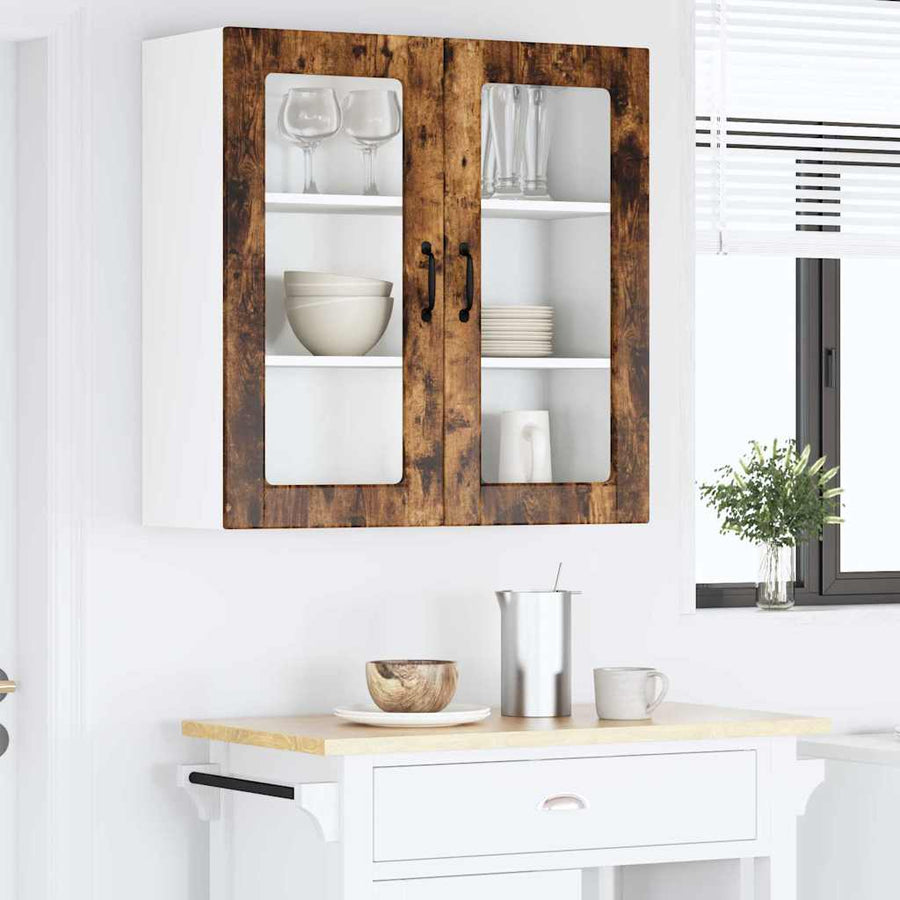 Keukenkast aan de muur met plank Gerookt eiken 80 x 31 x 80 cm