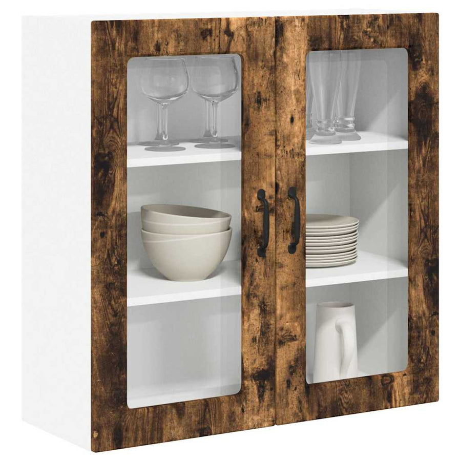 Keukenkast aan de muur met plank Gerookt eiken 80 x 31 x 80 cm