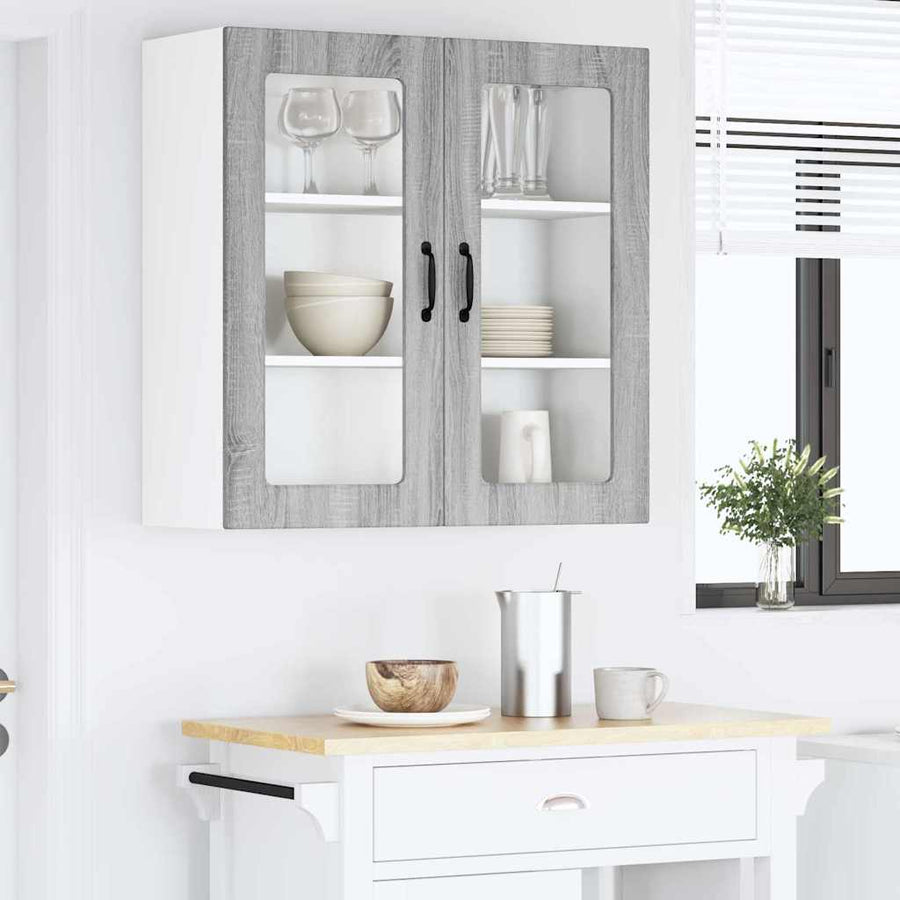 Keukenkast aan de muur met plank Grijs Sonoma 80 x 31 x 80 cm