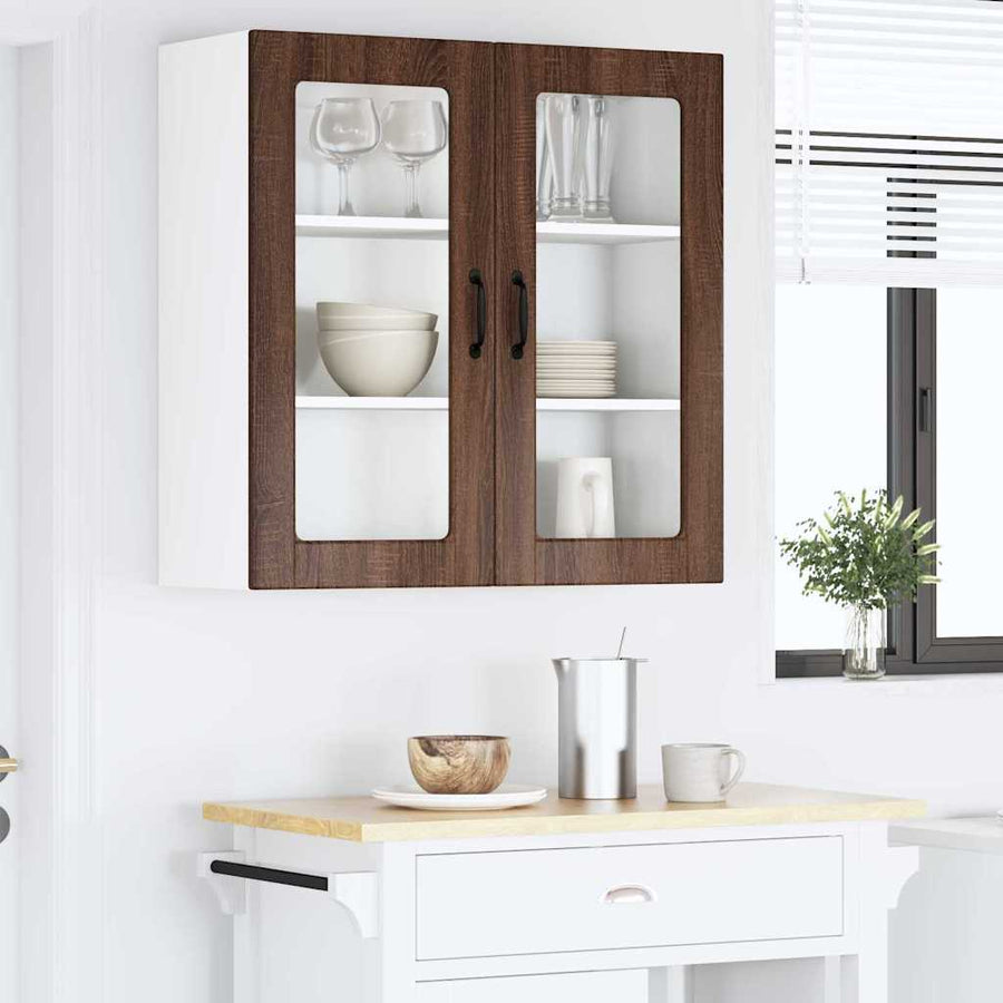 Keukenkast aan de muur Bruin Eiken 80 x 31 x 80 cm Bewerkt hout