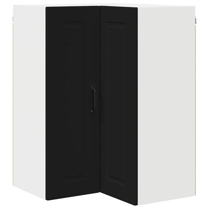 Keukenkast aan de muur Zwart 57 x 57 x 80 cm Bewerkt hout