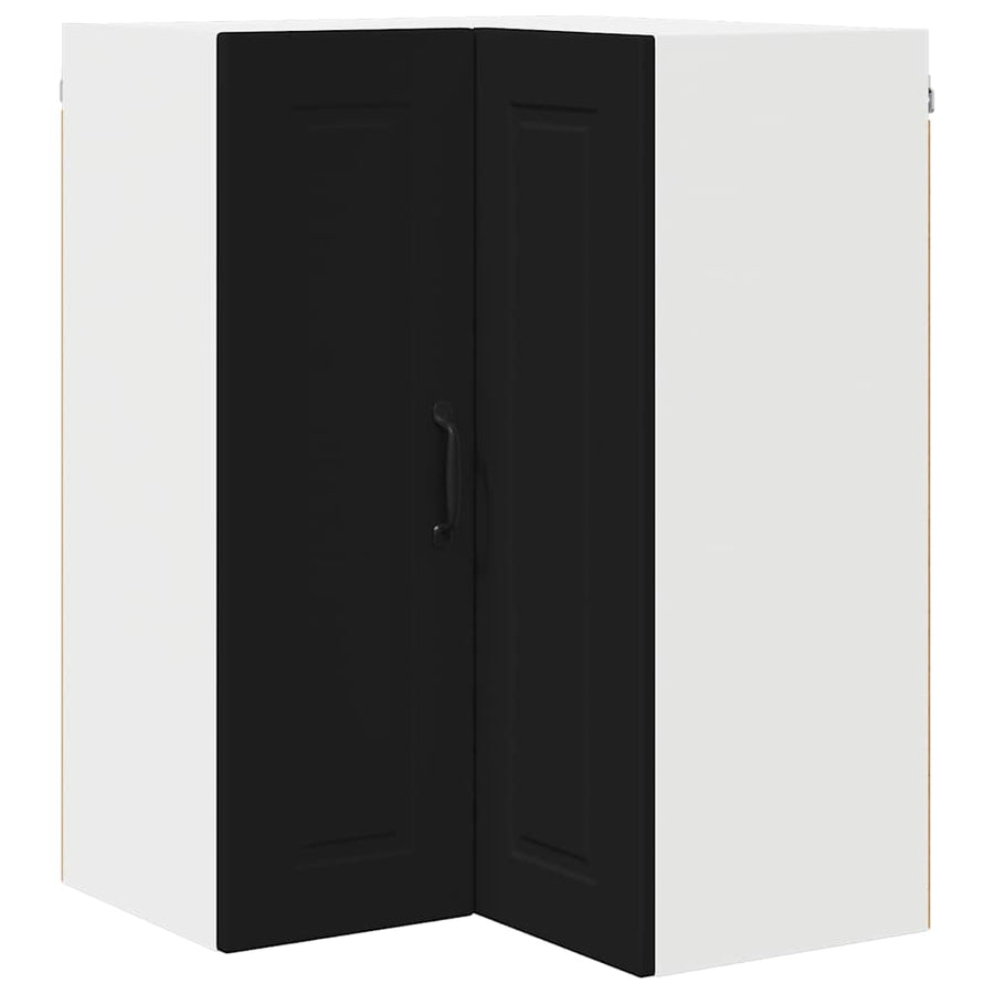 Keukenkast aan de muur Zwart 57 x 57 x 80 cm Bewerkt hout