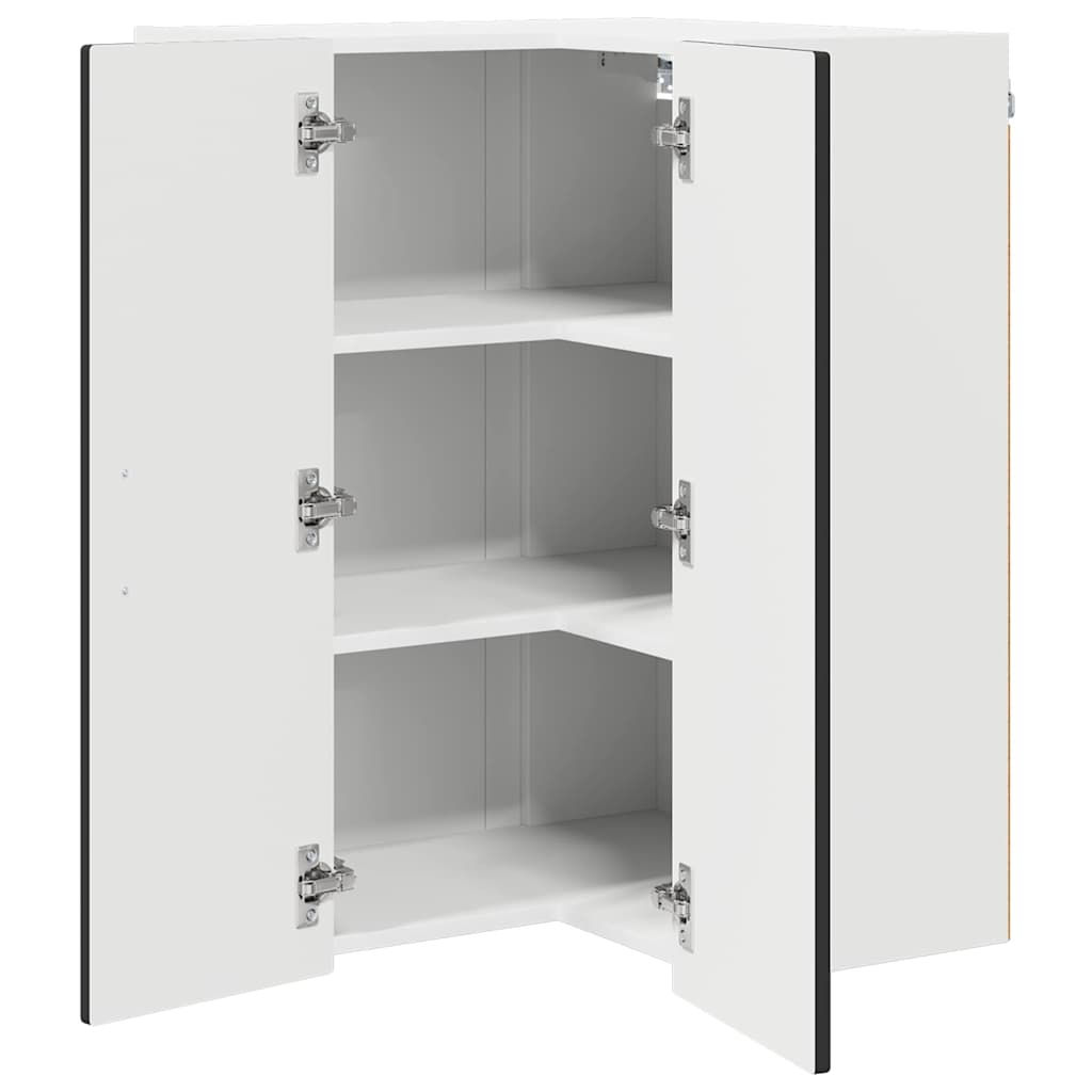 Keukenkast aan de muur Zwart 57 x 57 x 80 cm Bewerkt hout