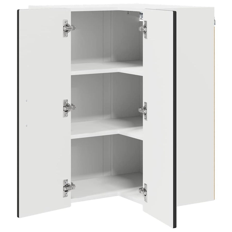 Keukenkast aan de muur Zwart 57 x 57 x 80 cm Bewerkt hout