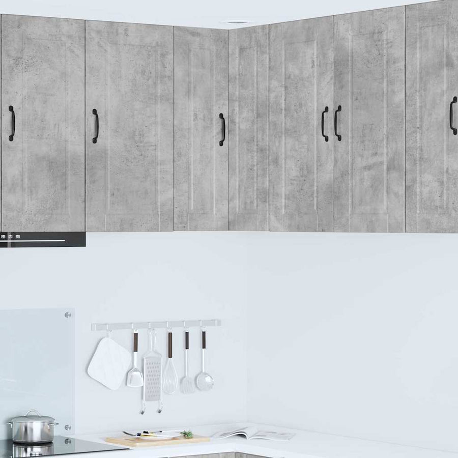 Keukenkast aan de muur Beton Grijs 57 x 57 x 80 cm Bewerkt hout