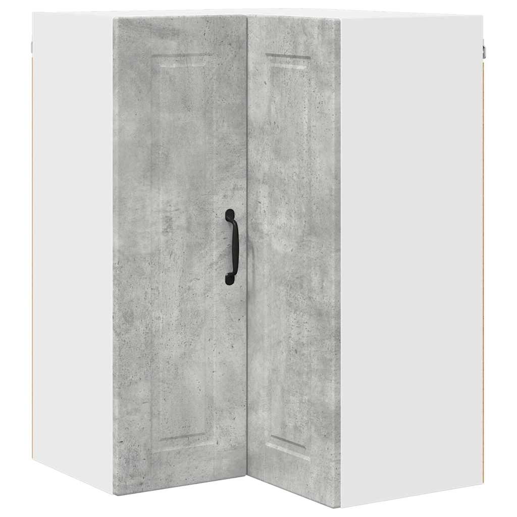 Keukenkast aan de muur Beton Grijs 57 x 57 x 80 cm Bewerkt hout