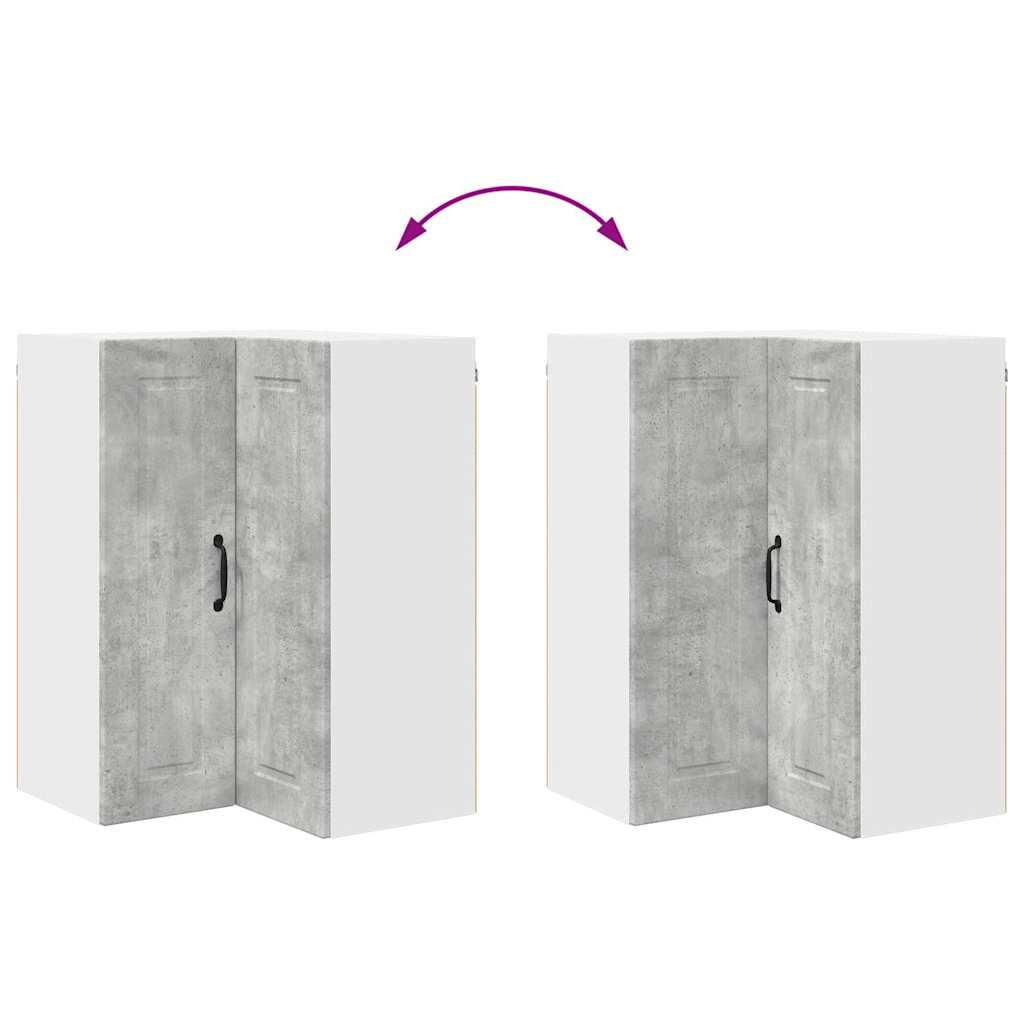 Keukenkast aan de muur Beton Grijs 57 x 57 x 80 cm Bewerkt hout