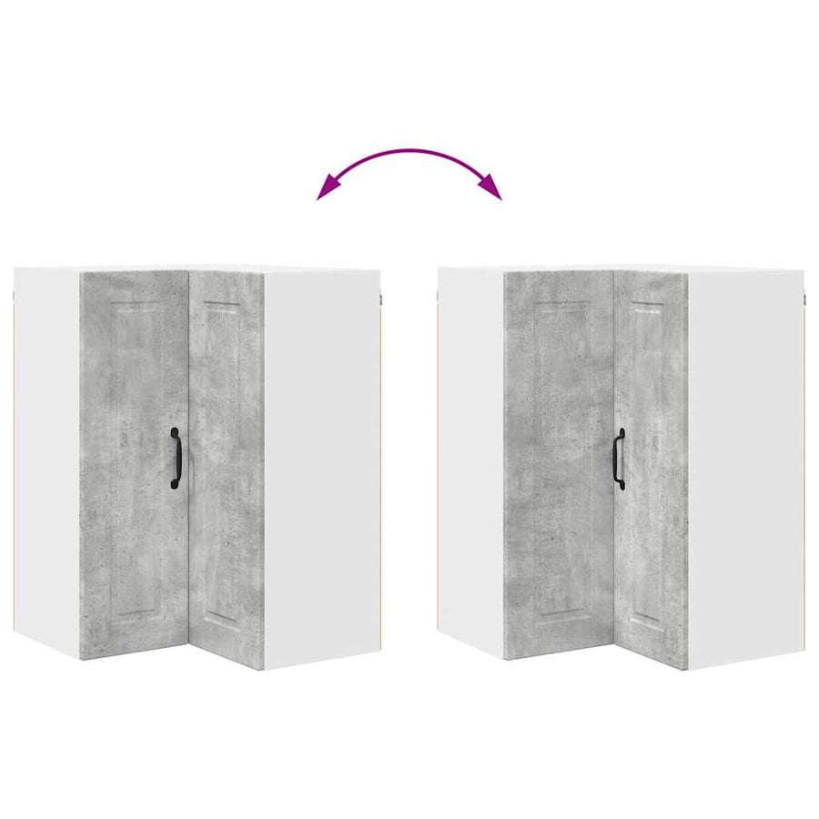 Keukenkast aan de muur Beton Grijs 57 x 57 x 80 cm Bewerkt hout