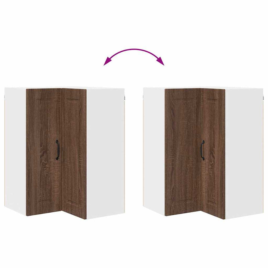 Keukenkast aan de muur Bruin Eiken 57 x 57 x 80 cm Bewerkt hout