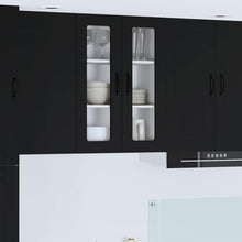 Keukenkast aan de muur Zwart 60 x 31 x 80 cm Bewerkt hout