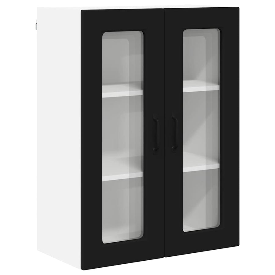 Keukenkast aan de muur Zwart 60 x 31 x 80 cm Bewerkt hout