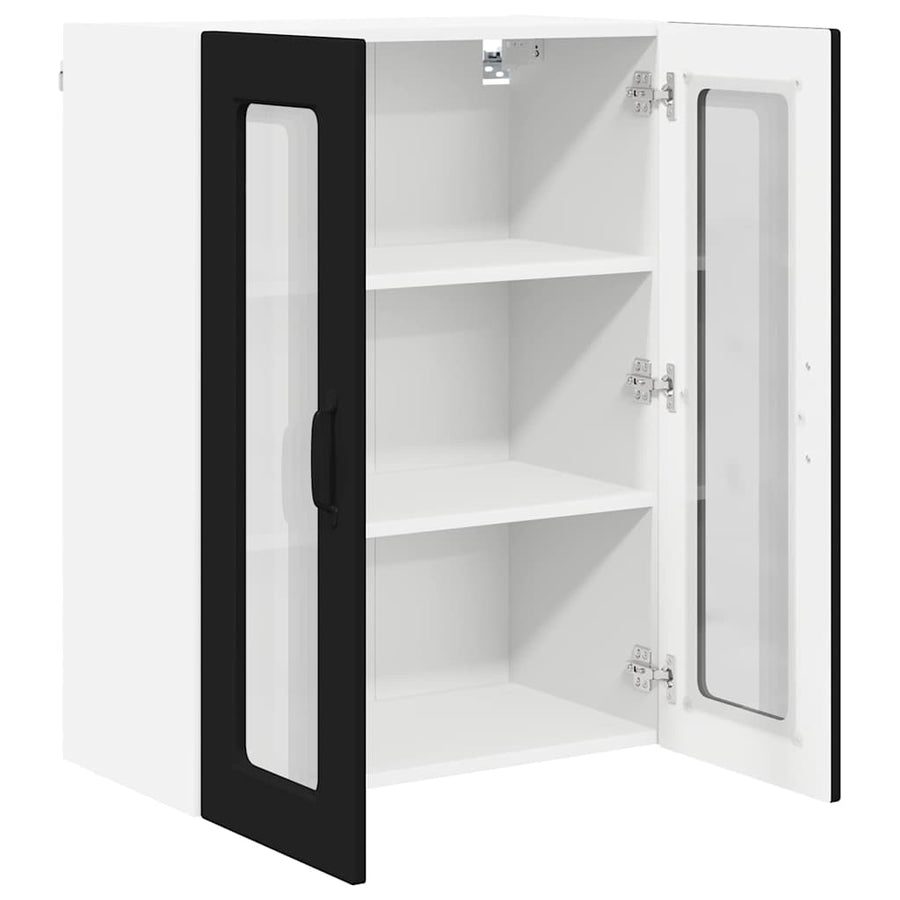 Keukenkast aan de muur Zwart 60 x 31 x 80 cm Bewerkt hout