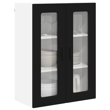 Keukenkast aan de muur Zwart 60 x 31 x 80 cm Bewerkt hout