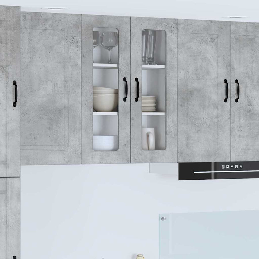 Keukenkast aan de muur Beton Grijs 60 x 31 x 80 cm Bewerkt hout