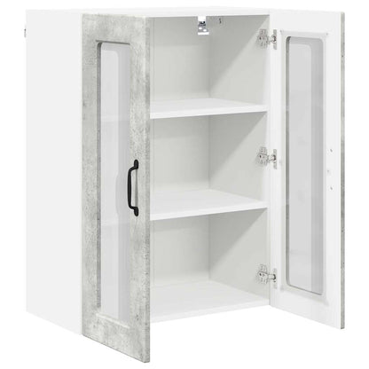 Keukenkast aan de muur Beton Grijs 60 x 31 x 80 cm Bewerkt hout