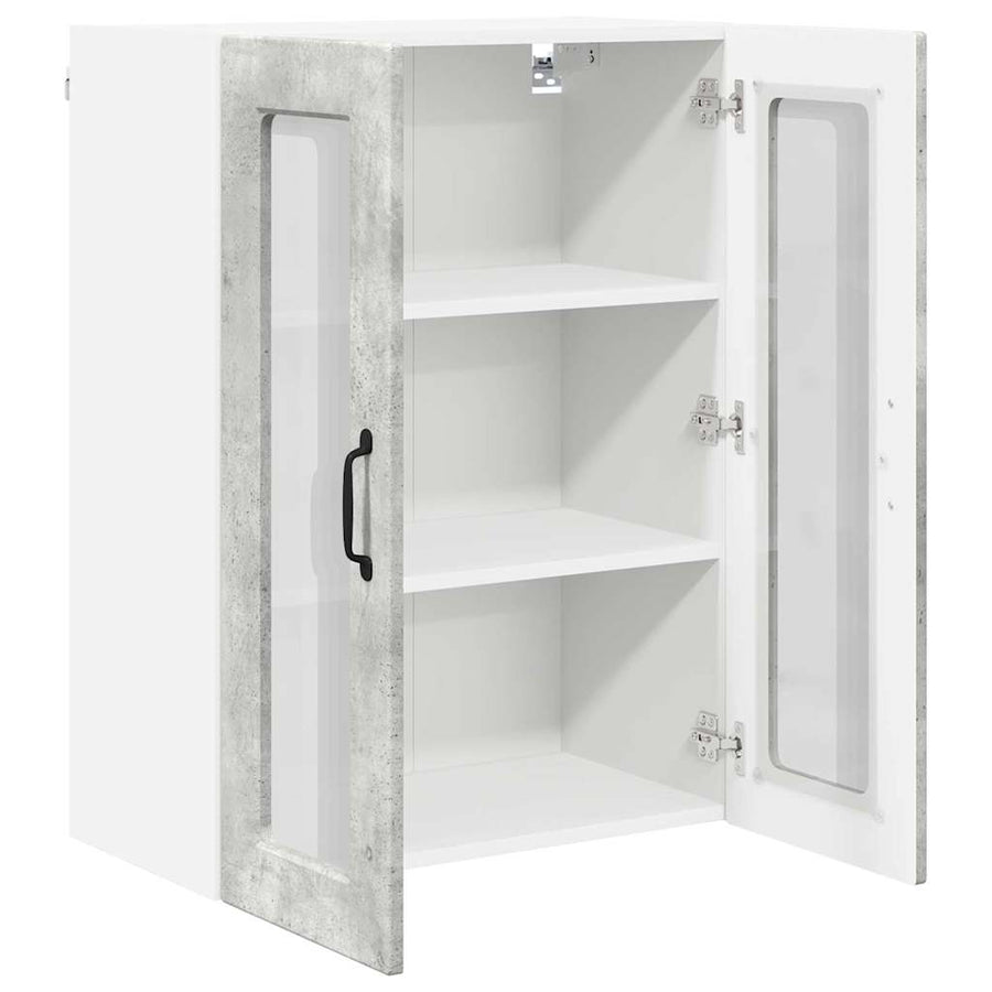 Keukenkast aan de muur Beton Grijs 60 x 31 x 80 cm Bewerkt hout