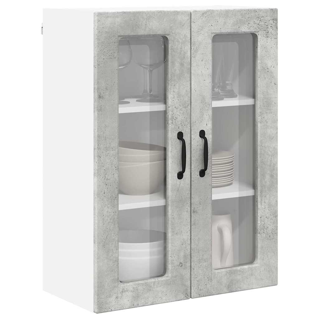 Keukenkast aan de muur Beton Grijs 60 x 31 x 80 cm Bewerkt hout