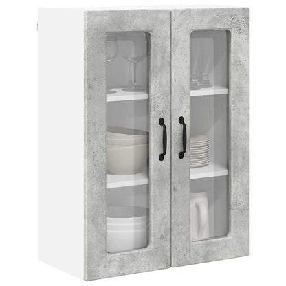 Keukenkast aan de muur Beton Grijs 60 x 31 x 80 cm Bewerkt hout
