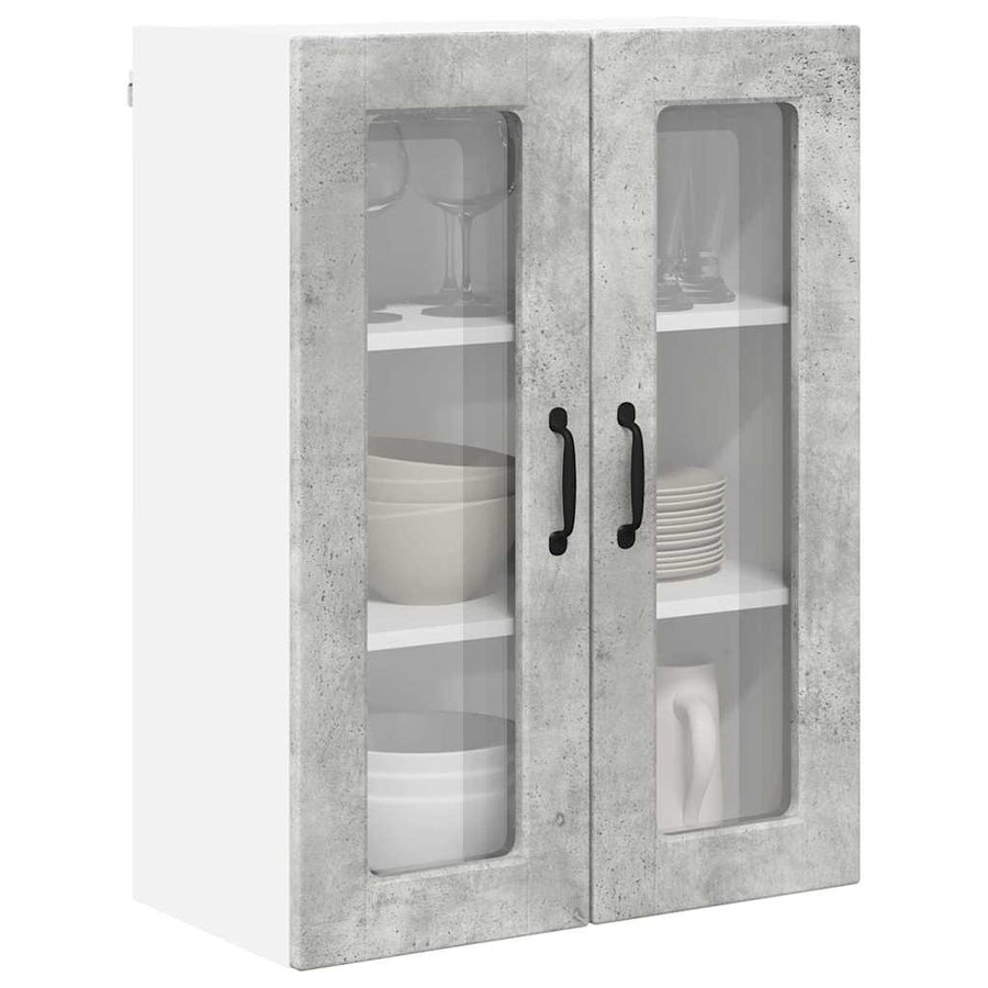 Keukenkast aan de muur Beton Grijs 60 x 31 x 80 cm Bewerkt hout