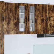Keukenkast 60x31x80 cm bewerkt hout gerookt eiken