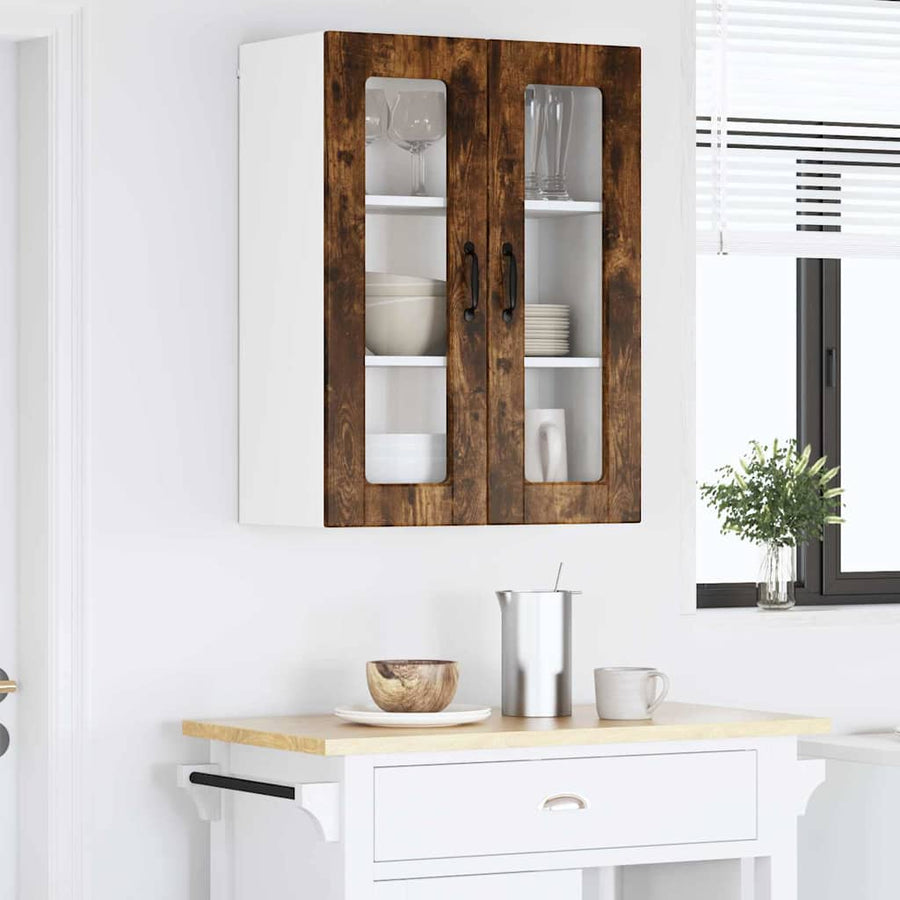 Keukenkast aan de muur met plank Gerookt eiken 60 x 31 x 80 cm