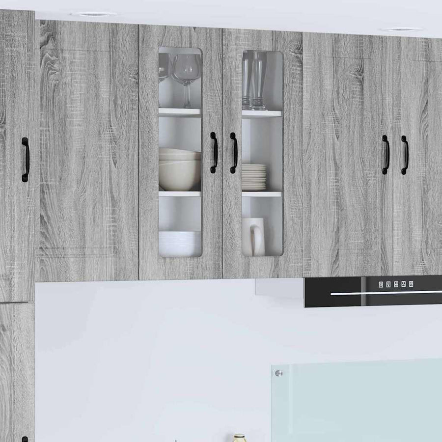 Keukenkast aan de muur met plank Grijs Sonoma 60 x 31 x 80 cm