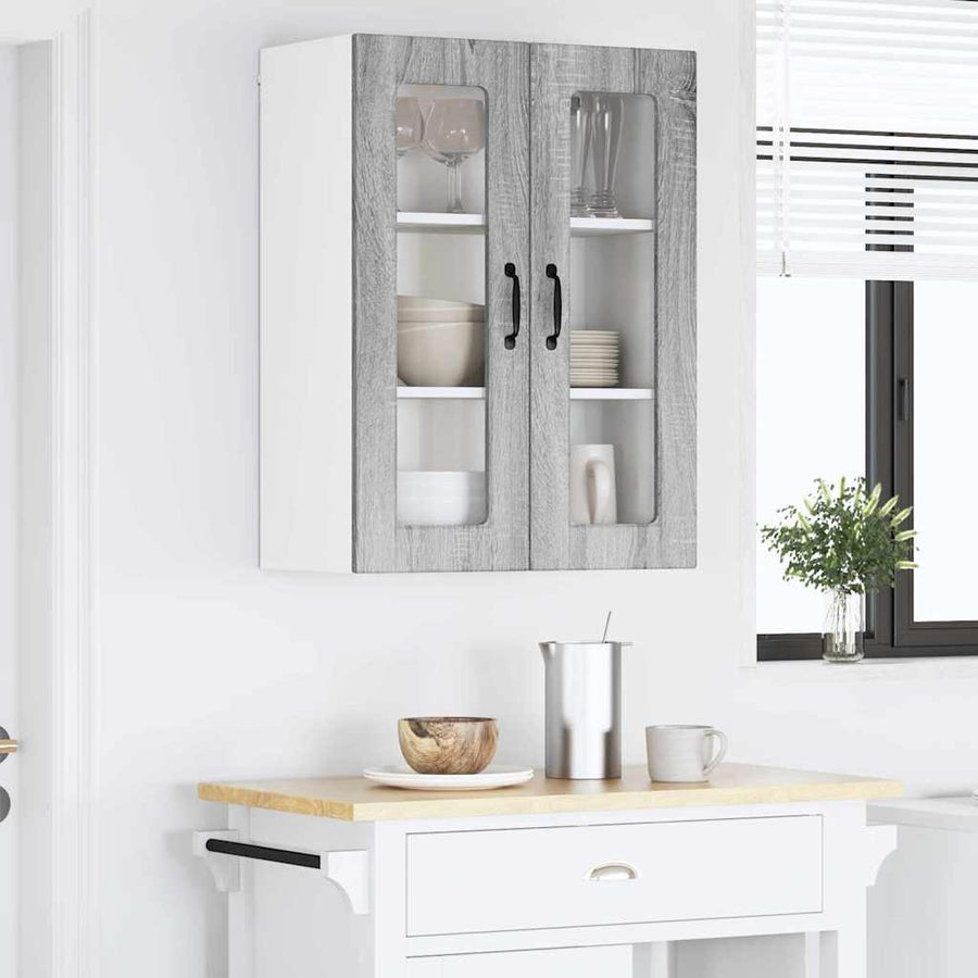 Keukenkast aan de muur met plank Grijs Sonoma 60 x 31 x 80 cm