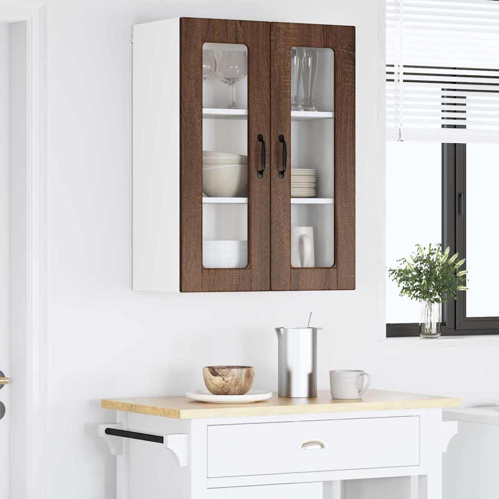 Keukenkast aan de muur Bruin Eiken 60 x 31 x 80 cm Bewerkt hout