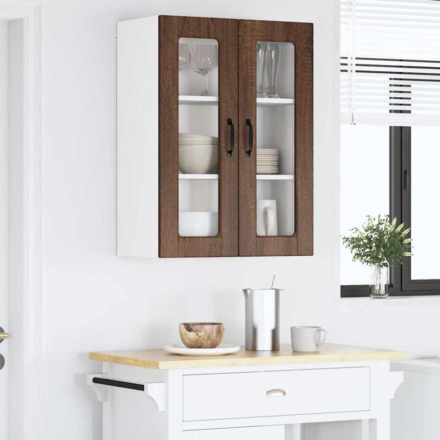 Keukenkast aan de muur Bruin Eiken 60 x 31 x 80 cm Bewerkt hout