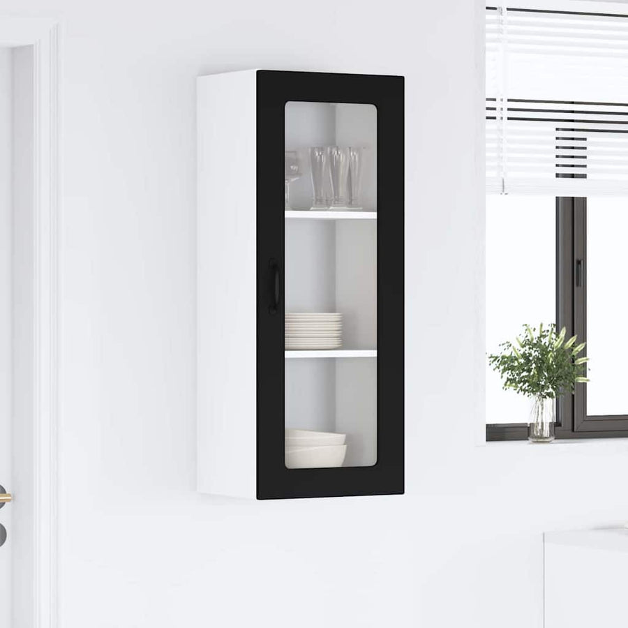 Keukenkast aan de muur Zwart 40 x 31 x 100 cm Bewerkt hout