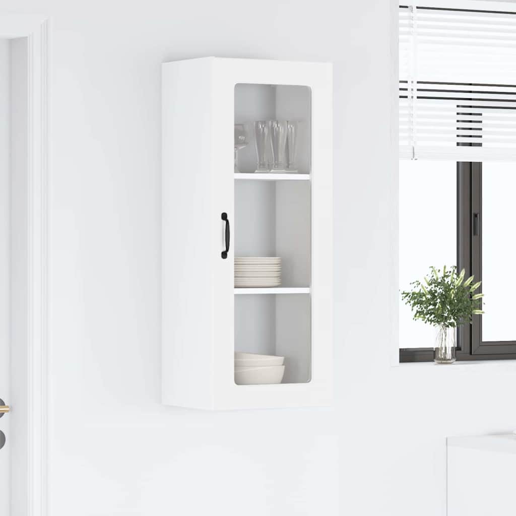 Keukenkast aan de muur met plank Hoogglans wit 40 x 31 x 100 cm