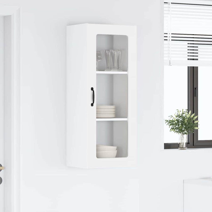 Keukenkast aan de muur met plank Hoogglans wit 40 x 31 x 100 cm
