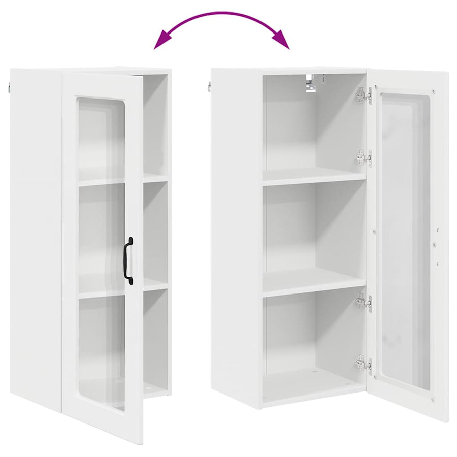 Keukenkast aan de muur met plank Hoogglans wit 40 x 31 x 100 cm