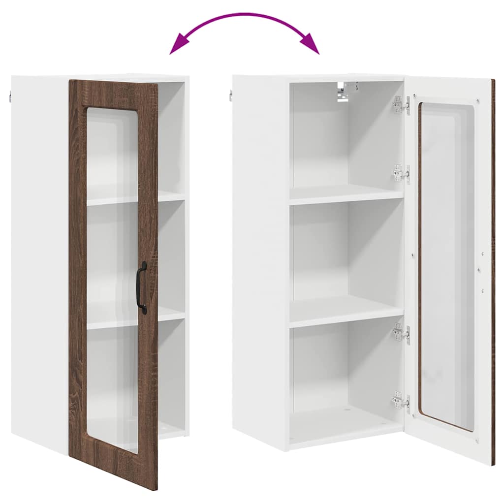 Keukenkast aan de muur met plank Bruin Eiken 40 x 31 x 100 cm