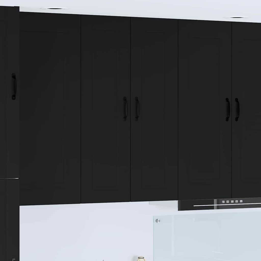 Keukenkast aan de muur Zwart 30 x 31 x 100 cm Bewerkt hout