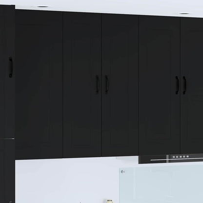 Keukenkast aan de muur Zwart 30 x 31 x 100 cm Bewerkt hout