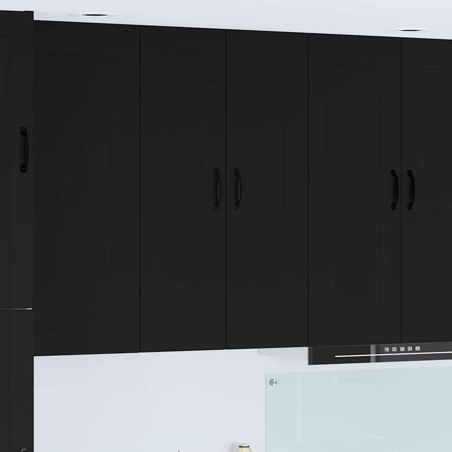 Keukenkast aan de muur Zwart 30 x 31 x 100 cm Bewerkt hout