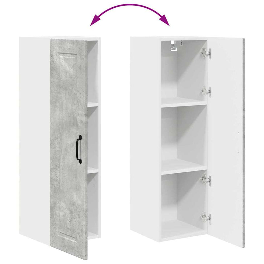 Keukenkast aan de muur met plank Beton Grijs 30 x 31 x 100 cm