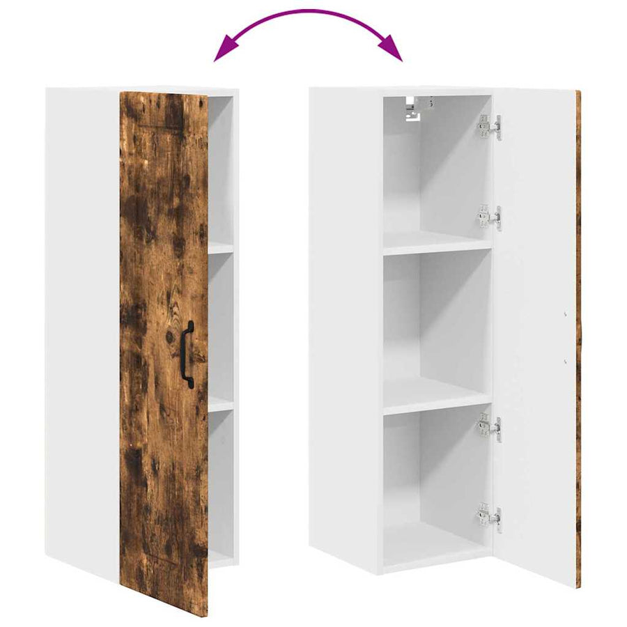 Keukenkast aan de muur met plank Gerookt eiken 30 x 31 x 100 cm