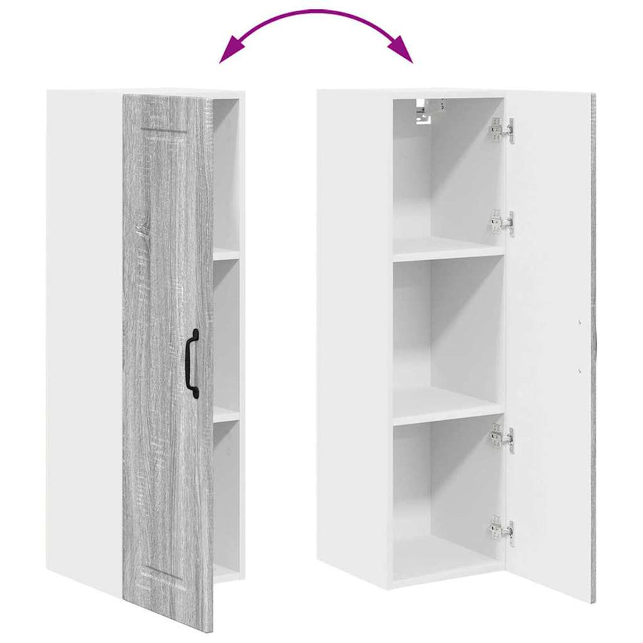 Keukenkast aan de muur met plank Grijs Sonoma 30 x 31 x 100 cm